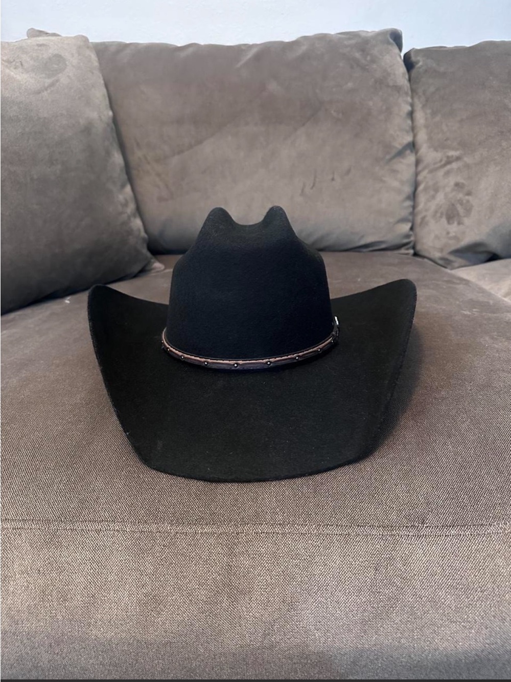 Stetson Black Felt Western Cowboy Hat with Decorative Band